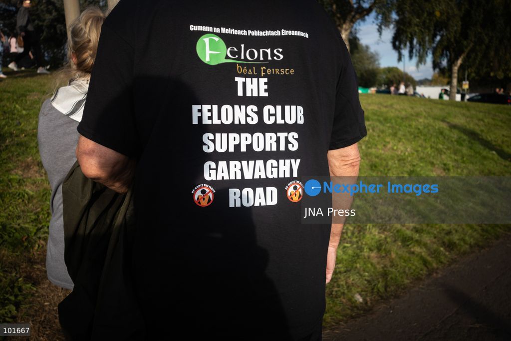 PORTADOWN, NORTHERN IRELAND, OCTOBER 3, 2026: Thousands of people gather near Garvaghy Road in Portadown during a solidarity rally on the seventh day of protests against an Orange Order parade through the area. Participants travelled from across Ireland to support the local community amid the continuing dispute over the proposed parade route. Organizers estimated that around 10,000 people attended the rally. Photo by Nadia Caimi / JNA Press. (Photo by Nadia Caimi/JNA Press via Nexpher Images)