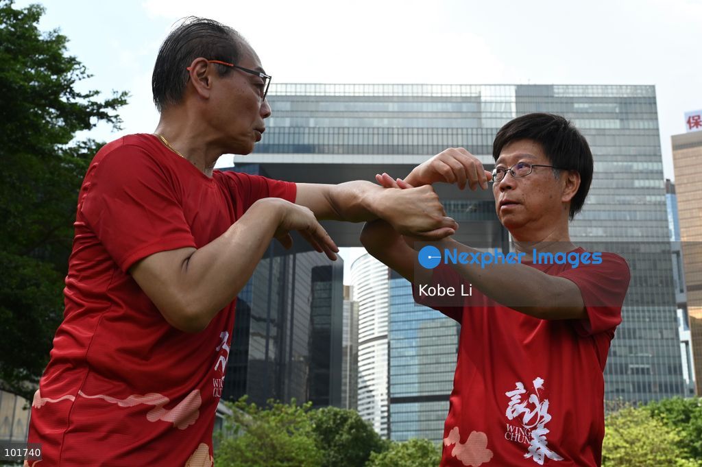 People demonstrating Wing Chun Kung Fu at an event on October 4, 2026 in Hong Kong. (Photo by Kobe Li/Nexpher Images)
