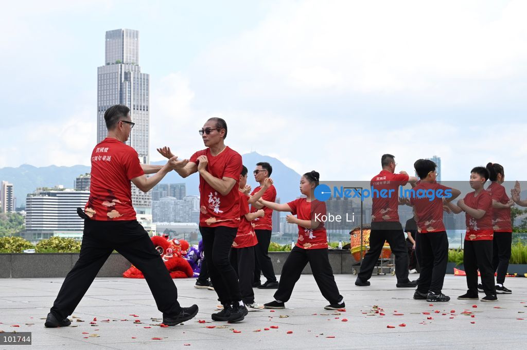 People demonstrating Wing Chun Kung Fu at an event on October 4, 2026 in Hong Kong. (Photo by Kobe Li/Nexpher Images)