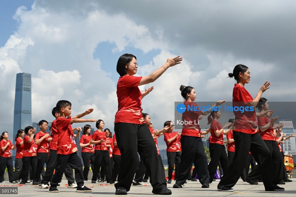 People demonstrating Wing Chun Kung Fu at an event on October 4, 2026 in Hong Kong. (Photo by Kobe Li/Nexpher Images)