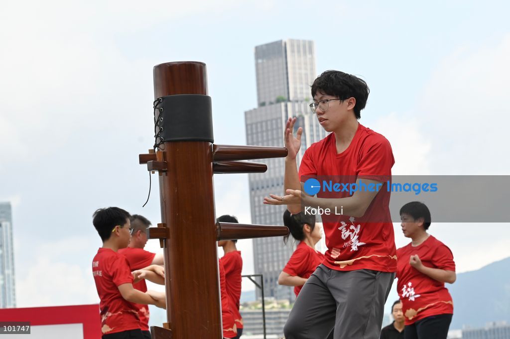 People demonstrating Wing Chun Kung Fu at an event on October 4, 2026 in Hong Kong. (Photo by Kobe Li/Nexpher Images)