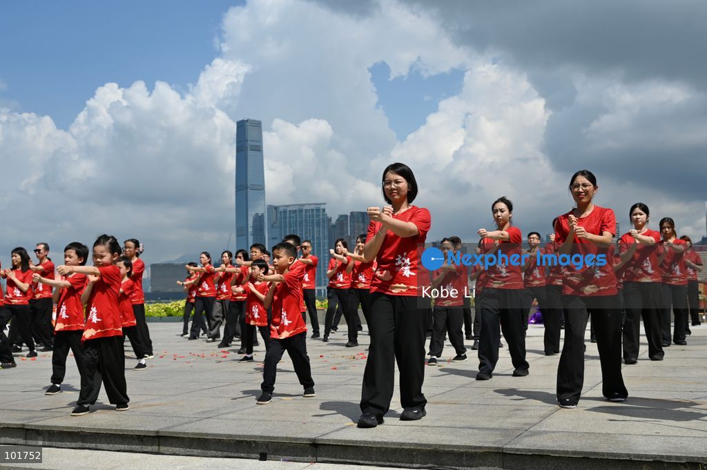 People demonstrating Wing Chun Kung Fu at an event on October 4, 2026 in Hong Kong. (Photo by Kobe Li/Nexpher Images)
