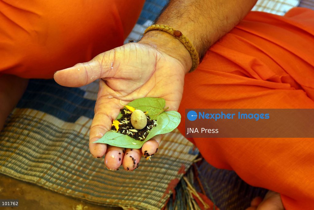 PRAYAGRAJ, INDIA, OCTOBER 4, 2026: Hindu devotees perform Pind Daan rituals at Sangam in Prayagraj on the occasion of Matri Navami during Pitru Paksha, a period dedicated to honoring deceased ancestors. Devotees offer prayers and ritual offerings at the confluence of the Ganges, Yamuna and the mythical Saraswati rivers as part of traditional observances for their ancestors. Photo by Jitendra Prakash / JNA Press. (Photo by Jitendra Prakash/JNA Press via Nexpher Images)