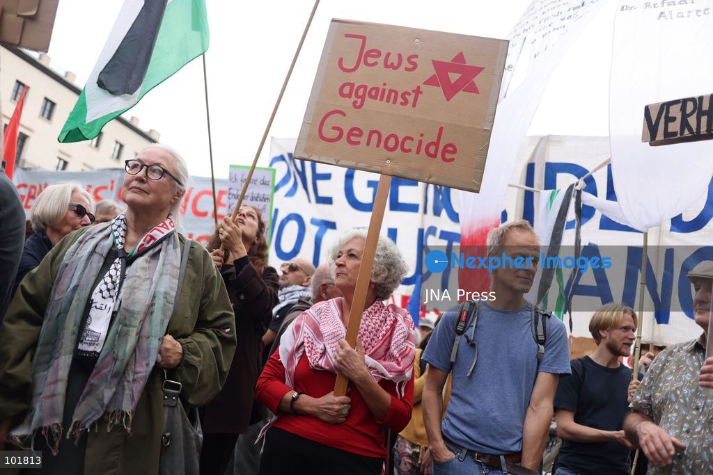 BERLIN, GERMANY, OCTOBER 3, 2026: Thousands of demonstrators march through central Berlin during a protest against Germany's military buildup, increased defense spending and the possible reintroduction of compulsory military service. Protesters called for greater investment in healthcare, housing, education and other social services instead of military spending, while participants also demonstrated against German arms deliveries and support for Israel amid the war in Gaza. The march began at the Brandenburg Gate and continued through central Berlin before returning to the area. Photo by Zaira Bilagini / JNA Press. (Photo by Zaira Biagini/JNA Press via Nexpher Images)