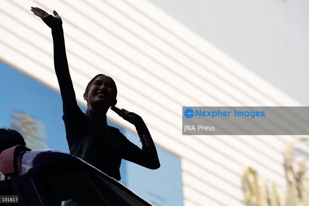 BANGKOK, THAILAND, OCTOBER 4, 2026: Thai singer and guitarist Nene Royal takes part in a victory parade through central Bangkok following her win on Season 21 of America's Got Talent. The 16-year-old, who became the first Thai contestant to win the competition, was welcomed by fans during the "Welcome NENE ROYAL: Win The World for Thailand" celebration organized by Siam Piwat and private-sector partners. The parade began at Siam Paragon and travelled through central Bangkok before returning to the shopping complex for a welcome event. Photo by Watsawat Koktabtim / JNA Press (Photo by Watsawat Koktabtim/JNA Press via Nexpher Images)