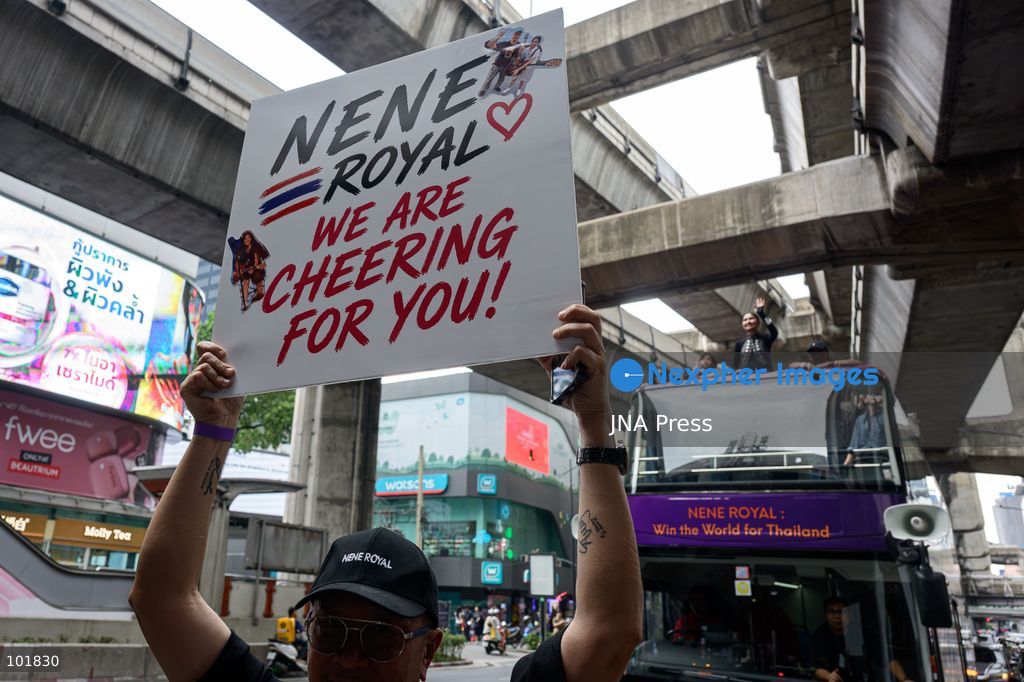BANGKOK, THAILAND, OCTOBER 4, 2026: Thai singer and guitarist Nene Royal takes part in a victory parade through central Bangkok following her win on Season 21 of America's Got Talent. The 16-year-old, who became the first Thai contestant to win the competition, was welcomed by fans during the "Welcome NENE ROYAL: Win The World for Thailand" celebration organized by Siam Piwat and private-sector partners. The parade began at Siam Paragon and travelled through central Bangkok before returning to the shopping complex for a welcome event. Photo by Watsawat Koktabtim / JNA Press (Photo by Watsawat Koktabtim/JNA Press via Nexpher Images)