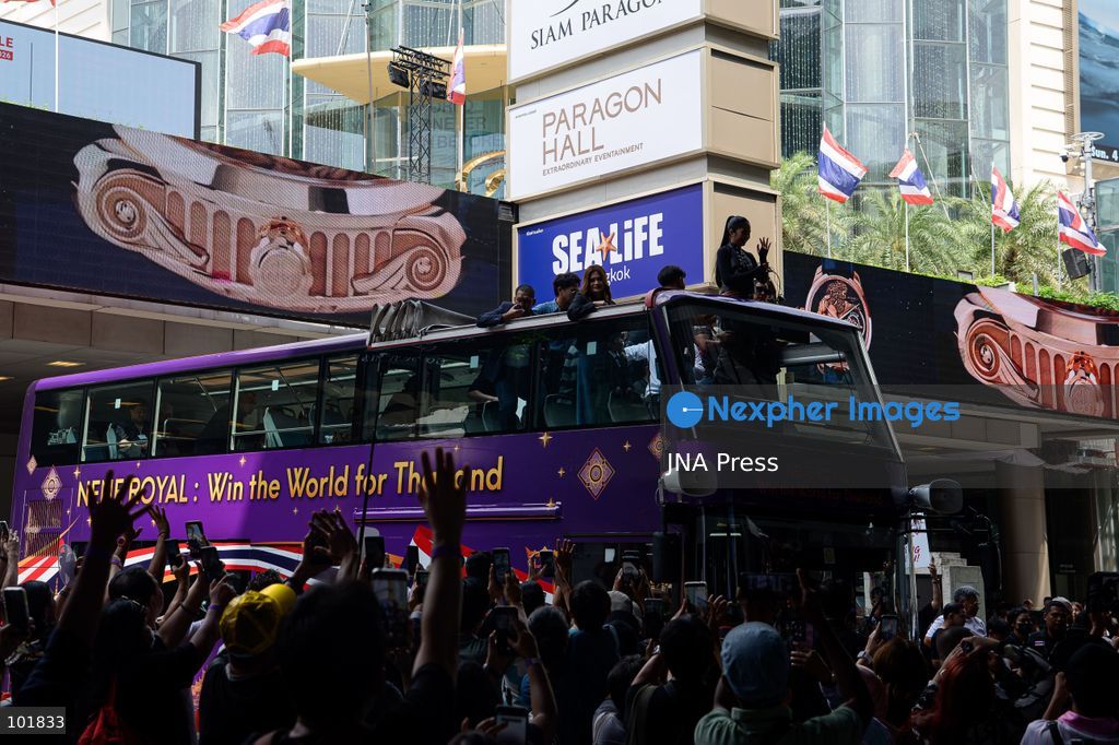 BANGKOK, THAILAND, OCTOBER 4, 2026: Thai singer and guitarist Nene Royal takes part in a victory parade through central Bangkok following her win on Season 21 of America's Got Talent. The 16-year-old, who became the first Thai contestant to win the competition, was welcomed by fans during the "Welcome NENE ROYAL: Win The World for Thailand" celebration organized by Siam Piwat and private-sector partners. The parade began at Siam Paragon and travelled through central Bangkok before returning to the shopping complex for a welcome event. Photo by Watsawat Koktabtim / JNA Press (Photo by Watsawat Koktabtim/JNA Press via Nexpher Images)