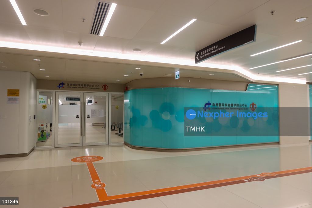 A general view shows the newly fitted outpatient clinic registration counters and patient waiting areas inside the Specialist Outpatient and Oncology Block at Kai Tak Hospital on October 4, 2026 in Hong Kong, ready to welcome its first batch of registered patients tomorrow. (Photo by Gordon Choi/TMHK via Nexpher Images)