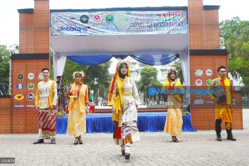 MALANG, EAST JAVA, INDONESIA, OCTOBER 4, 2026: Visitors and artisans take part in National Batik Day celebrations in Malang, featuring batik-making workshops, textile exhibitions and fashion shows showcasing traditional Indonesian designs. Batik is produced using a wax-resist dyeing technique, with patterns traditionally applied using a canting tool. Indonesian batik was inscribed by UNESCO on its Representative List of the Intangible Cultural Heritage of Humanity in 2009. Photo by Hayu Yudha Prabowo / JNA Press. (Photo by Hayu Yudha Prabowo/JNA Press via Nexpher Images)