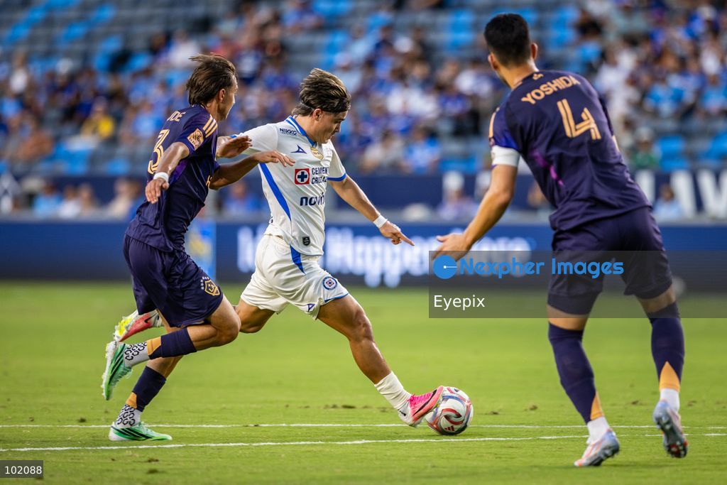 Luka Romero #18 of Cruz Azul runs with the ball during the friendly football match  between Los Angeles Galaxy and Cruz Azul at Dignity Health Sport Park. on October 4, 2026 in Carson, California. (Photo by Arturo Cordero/ Eyepix Group) (Photo by Arturo Cordero/ Eyepix Group/Eyepix via Nexpher Images)