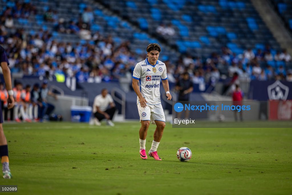 Luka Romero #18 of Cruz Azul controls the ball during the friendly football match  between Los Angeles Galaxy and Cruz Azul at Dignity Health Sport Park. on October 4, 2026 in Carson, California. (Photo by Arturo Cordero/ Eyepix Group) (Photo by Arturo Cordero/ Eyepix Group/Eyepix via Nexpher Images)