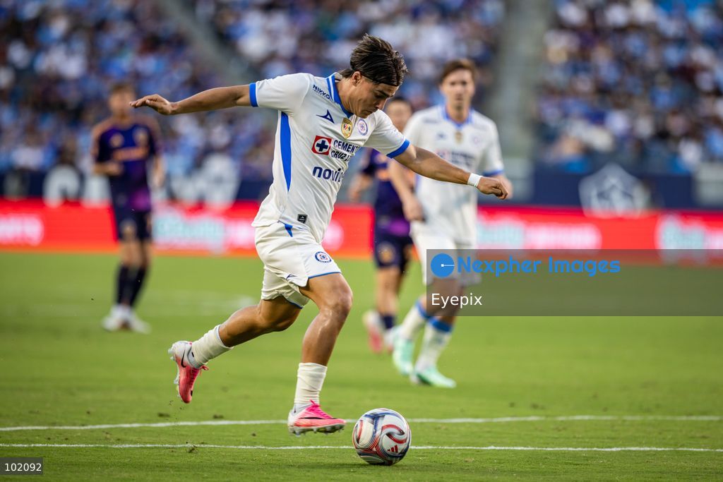 Luka Romero #18 of Cruz Azul runs with the ball during the friendly football match  between Los Angeles Galaxy and Cruz Azul at Dignity Health Sport Park. on October 4, 2026 in Carson, California. (Photo by Arturo Cordero/ Eyepix Group) (Photo by Arturo Cordero/ Eyepix Group/Eyepix via Nexpher Images)