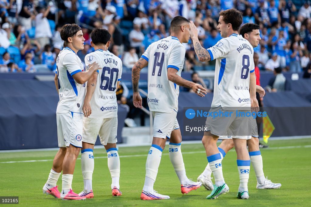 Luka Romero #18 Celebrating goal with teammates during the friendly match between LA Galaxy and Club De futbol Cruz Azul at Dignity Health Sport Park. on October 4th, 2026 in Carson CA. (Photo by Arturo Cordero/ Eyepix Group) (Photo by Arturo Cordero/ Eyepix Group/Eyepix via Nexpher Images)