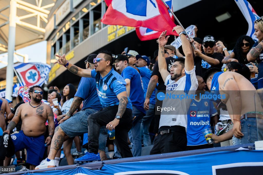 Fans of Cruz Azul support their team during the friendly football match between Los Angeles Galaxy and Cruz Azul at Dignity Health Sport Park. on October 4, 2026 in Carson, California. (Photo by Arturo Cordero/ Eyepix Group) (Photo by Arturo Cordero/ Eyepix Group/Eyepix via Nexpher Images)