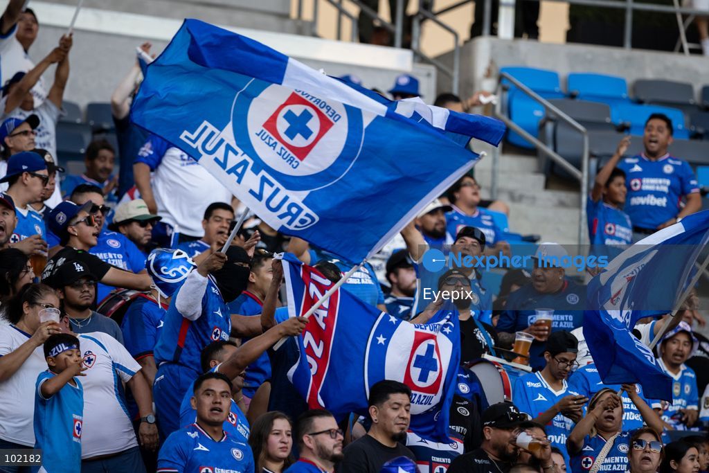Fans of Cruz Azul support their team during the friendly football match between Los Angeles Galaxy and Cruz Azul at Dignity Health Sport Park. on October 4, 2026 in Carson, California. (Photo by Arturo Cordero/ Eyepix Group) (Photo by Arturo Cordero/ Eyepix Group/Eyepix via Nexpher Images)