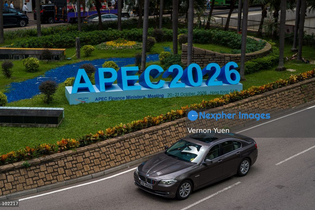A sign for APEC 2026 on October 6, 2026 in Hong Kong. (Photo by Vernon Yuen/Nexpher Images)