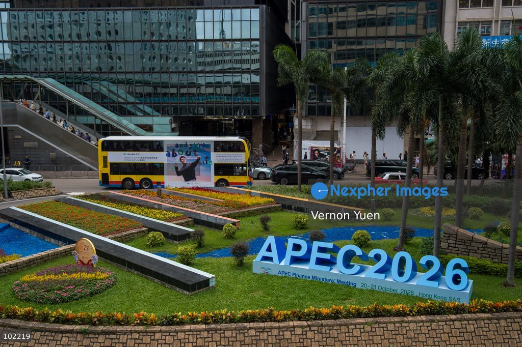 A sign for APEC 2026 on October 6, 2026 in Hong Kong. (Photo by Vernon Yuen/Nexpher Images)