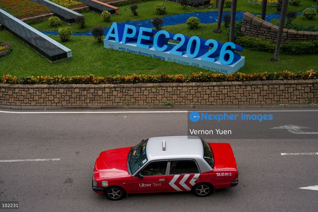 A sign for APEC 2026 on October 6, 2026 in Hong Kong. (Photo by Vernon Yuen/Nexpher Images)
