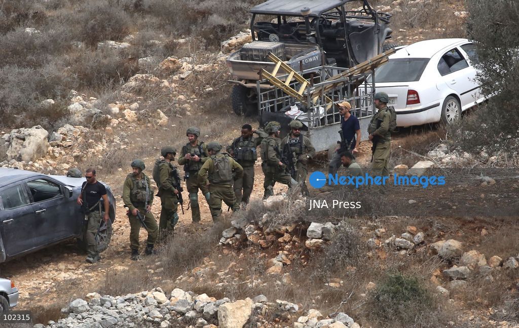 AQRABA, OCCUPIED WEST BANK, OCTOBER 6, 2026: Palestinian farmers come under attack by Israeli settlers while harvesting olives in the village of Aqraba, south of Nablus. Several Palestinians were wounded after settlers opened fire and assaulted farmers during the harvest, according to Palestinian reports. Israeli forces later detained a Palestinian farmer at the scene, according to information provided by the photographer. The Israeli military had not immediately commented on the reported shooting. Photo by Nedal Shtieh/ JNA Press. (Photo by Nedal Shtieh/JNA Press via Nexpher Images)