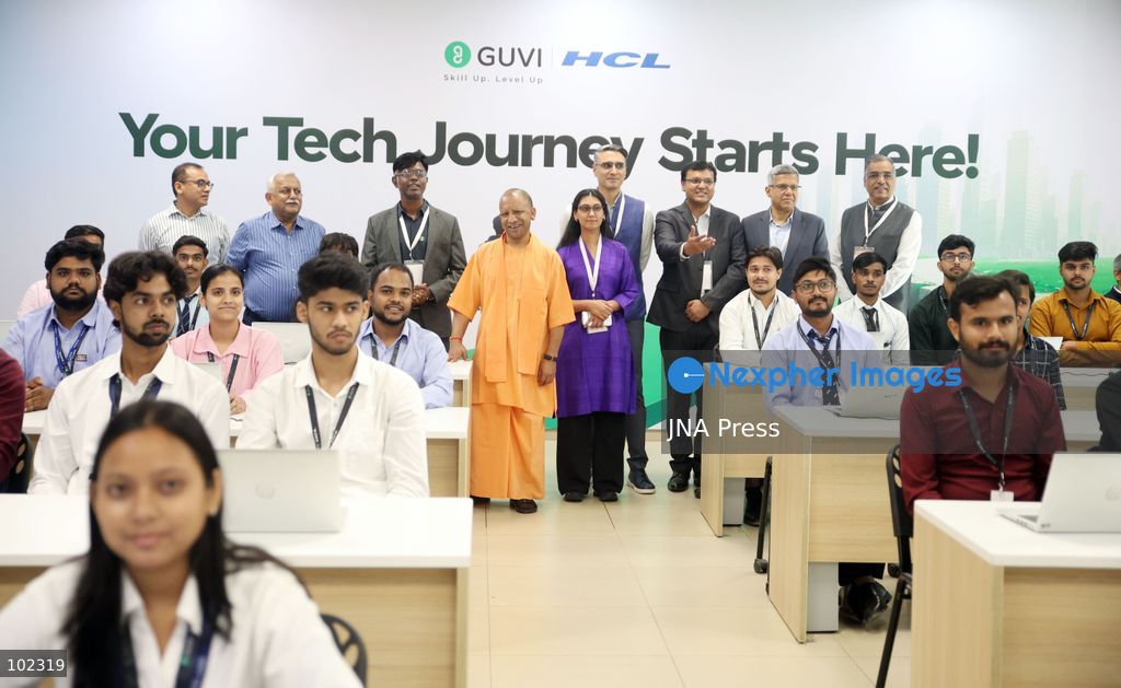 LUCKNOW, INDIA, OCTOBER 6, 2026: Uttar Pradesh Chief Minister Yogi Adityanath attends an event marking the 10th anniversary of HCLTech's operations at HCL IT City in Lucknow. During the event, HCL Group announced a planned investment of 5 billion rupees to expand the IT City, while HCLTech announced an initiative to train 1,000 students in Uttar Pradesh in artificial intelligence and related technologies. Photo by Jitendra Prakash / JNA Press. (Photo by Jitendra Prakash/JNA Press via Nexpher Images)