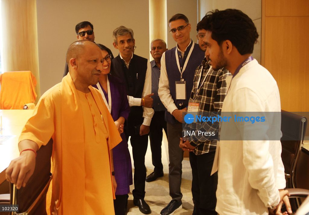 LUCKNOW, INDIA, OCTOBER 6, 2026: Uttar Pradesh Chief Minister Yogi Adityanath attends an event marking the 10th anniversary of HCLTech's operations at HCL IT City in Lucknow. During the event, HCL Group announced a planned investment of 5 billion rupees to expand the IT City, while HCLTech announced an initiative to train 1,000 students in Uttar Pradesh in artificial intelligence and related technologies. Photo by Jitendra Prakash / JNA Press. (Photo by Jitendra Prakash/JNA Press via Nexpher Images)