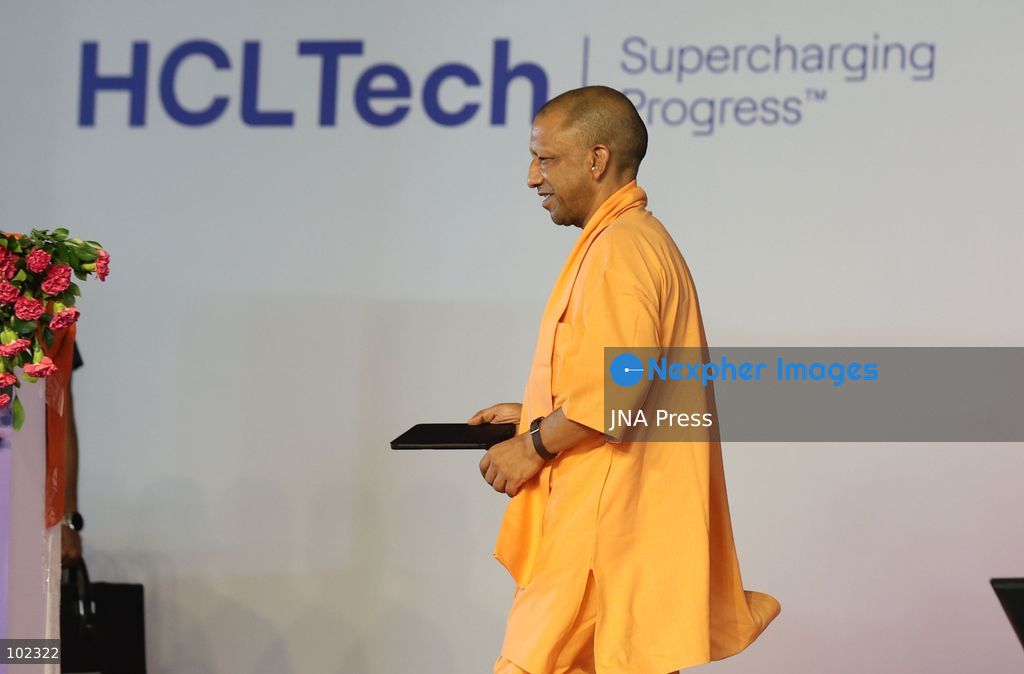 LUCKNOW, INDIA, OCTOBER 6, 2026: Uttar Pradesh Chief Minister Yogi Adityanath attends an event marking the 10th anniversary of HCLTech's operations at HCL IT City in Lucknow. During the event, HCL Group announced a planned investment of 5 billion rupees to expand the IT City, while HCLTech announced an initiative to train 1,000 students in Uttar Pradesh in artificial intelligence and related technologies. Photo by Jitendra Prakash / JNA Press. (Photo by Jitendra Prakash/JNA Press via Nexpher Images)