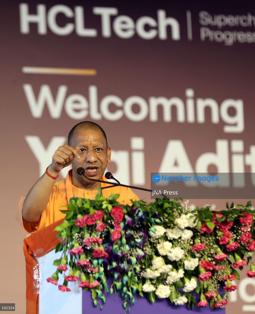 LUCKNOW, INDIA, OCTOBER 6, 2026: Uttar Pradesh Chief Minister Yogi Adityanath attends an event marking the 10th anniversary of HCLTech's operations at HCL IT City in Lucknow. During the event, HCL Group announced a planned investment of 5 billion rupees to expand the IT City, while HCLTech announced an initiative to train 1,000 students in Uttar Pradesh in artificial intelligence and related technologies. Photo by Jitendra Prakash / JNA Press. (Photo by Jitendra Prakash/JNA Press via Nexpher Images)