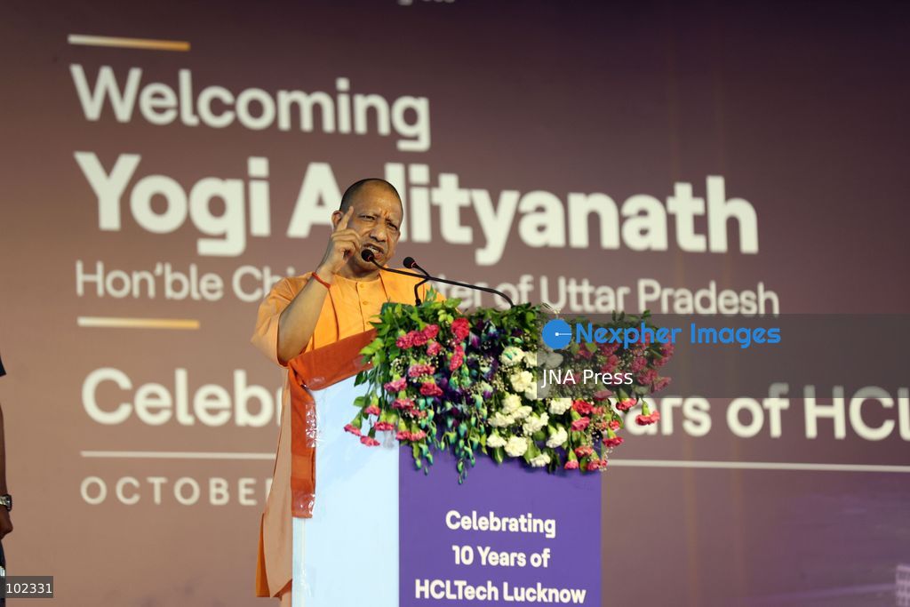 LUCKNOW, INDIA, OCTOBER 6, 2026: Uttar Pradesh Chief Minister Yogi Adityanath attends an event marking the 10th anniversary of HCLTech's operations at HCL IT City in Lucknow. During the event, HCL Group announced a planned investment of 5 billion rupees to expand the IT City, while HCLTech announced an initiative to train 1,000 students in Uttar Pradesh in artificial intelligence and related technologies. Photo by Jitendra Prakash / JNA Press. (Photo by Jitendra Prakash/JNA Press via Nexpher Images)