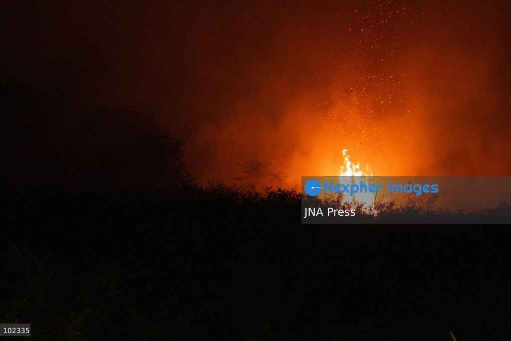 JAMBI, INDONESIA, OCTOBER 6, 2026: Firefighters battle a land fire burning through trees and vegetation in the Penyengat Rendah area of Jambi City, as local residents observe the blaze. Forest and land fires across parts of Jambi and Sumatra continue to affect air quality and raise environmental concerns during the dry season. Photo by Prabanndaru Wahyuaji / JNA Press. (Photo by Prabanndaru Wahyuaji/JNA Press via Nexpher Images)