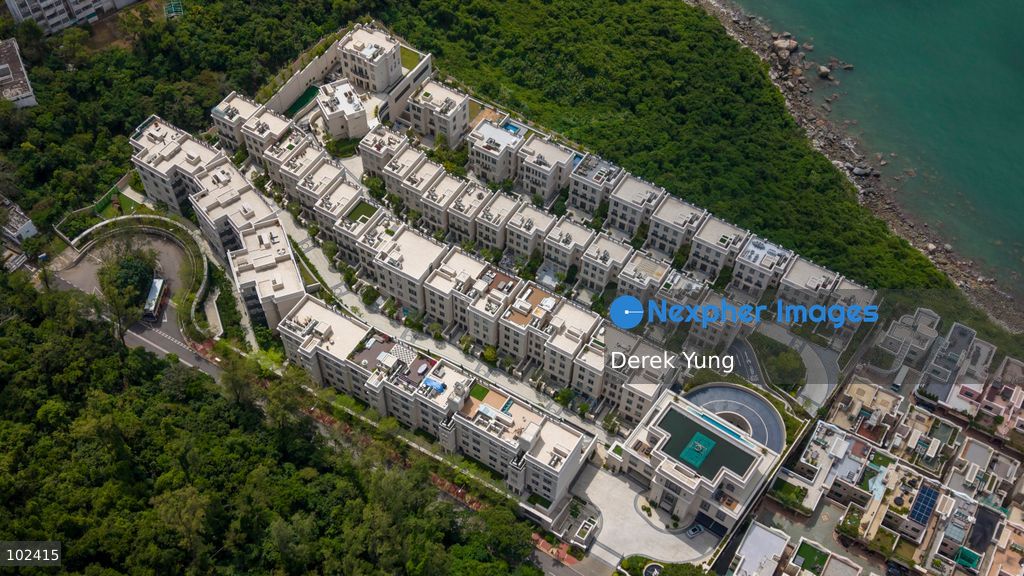 An aerial photograph showing residential building at ONE STANLEY on October 4, 2026 in Hong Kong. ONE STANLEY is a low-density luxury residential project developed by K&K Property Holdings Limited, local media reported that it is recently suspected of improper steel reinforcement works at a house. (Photo by Derek Yung/Nexpher Images)