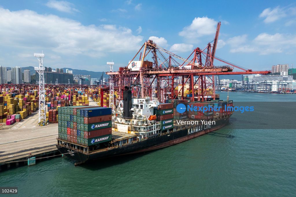 A cargo ship docked at the port of Hong Kong on October 7, 2026 in Hong Kong. (Photo by Vernon Yuen/Nexpher Images)