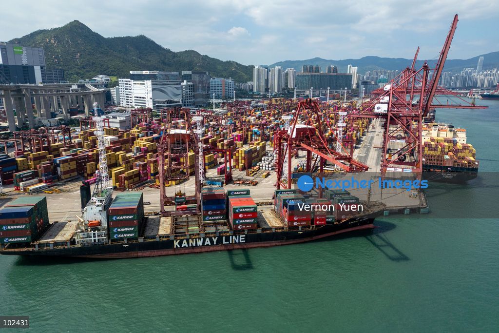 Cargo ships docked at the port of Hong Kong on October 7, 2026 in Hong Kong. (Photo by Vernon Yuen/Nexpher Images)