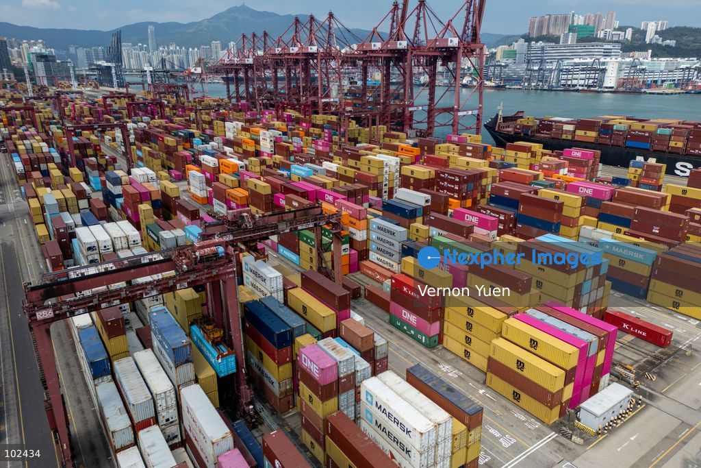Cargo containers at the port of Hong Kong on October 7, 2026 in Hong Kong. (Photo by Vernon Yuen/Nexpher Images)