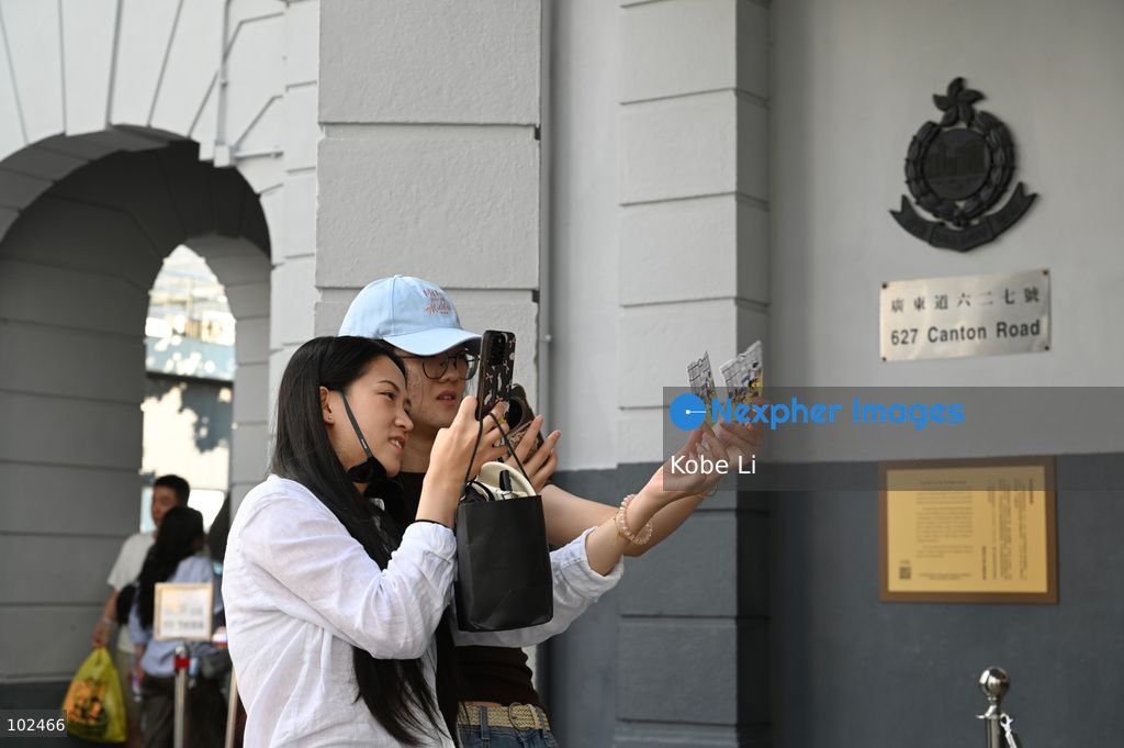 Chinese tourists visiting Old Yau Ma Tei Police Station on October 7, 2026 in Hong Kong. Today is the last day of China's National Day holiday. (Photo by Kobe Li/Nexpher Images)