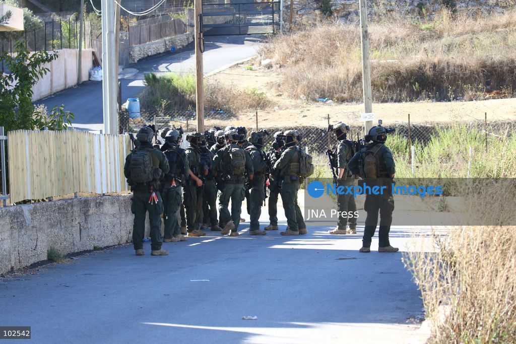 QATANNA, OCCUPIED WEST BANK, OCTOBER 7, 2026: Israeli forces carry out a military operation in the town of Qatanna, northwest of Jerusalem, raiding residential homes, detaining Palestinian residents and conducting field interrogations. Israeli forces also imposed a closure on the town, restricting movement in and out of the area. The operation in Qatanna formed part of a wider campaign across towns and villages northwest of Jerusalem, during which around 50 Palestinians were detained or arrested and dozens of homes were raided, according to Palestinian officials. Photo by Salman Mohsen Alkhatib / JNA Press. (Photo by Salman Mohsen Alkhatib/JNA Press via Nexpher Images)