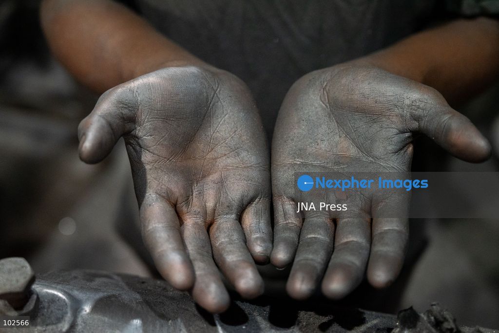 KERANIGANJ, DHAKA, BANGLADESH, OCTOBER 7, 2026: Young workers carry out manual tasks inside aluminum factories in the Zinjira industrial area of Keraniganj, near Dhaka. Sanaullah, believed to be around nine or 10 years old, says he works from 8 a.m. until 7 p.m. and earns about 1,400 Bangladeshi taka ($11) a month. Children are seen grinding and handling metal products inside workshops where workers are exposed to heat, smoke, metal dust, machinery and sharp equipment, with limited protective gear visible. The long working hours also leave little time for regular schooling. Photo by Bipul Ahmed / JNA Press. (Photo by Bipul Ahmed/JNA Press via Nexpher Images)