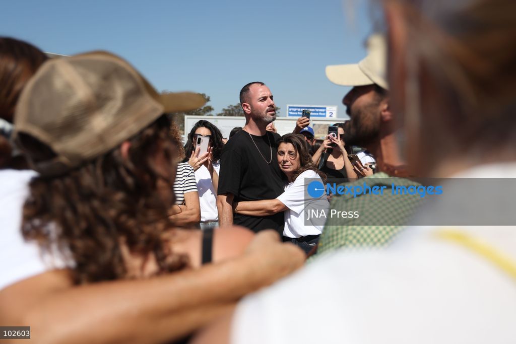 RE’IM, ISRAEL, OCTOBER 7, 2026: Israelis visit the Nova music festival memorial site near Re’im to mark the third anniversary of the October 7, 2023 attack. Visitors walk among memorials bearing the photographs and names of people killed at the festival site, where hundreds were killed during the Hamas-led attack three years earlier. Families, friends and members of the public gathered at the site to remember the victims and pay tribute to those killed. Photo by Saeed Qaq / JNA Press. (Photo by Saeed Qaq/JNA Press via Nexpher Images)