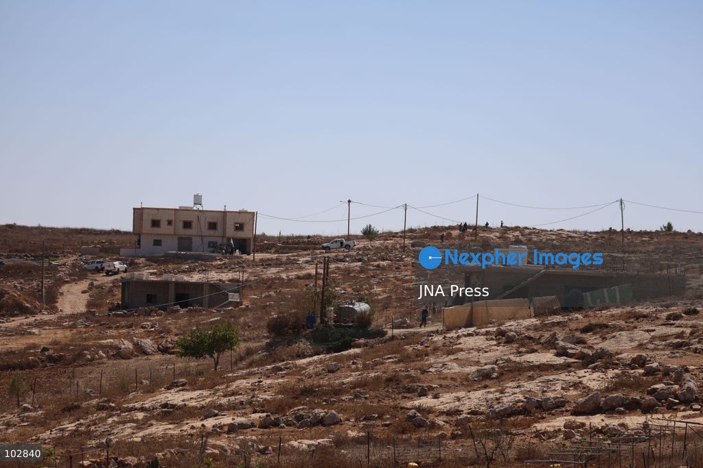 WADI AL-RAKHIM, YATTA, HEBRON, PALESTINE – OCTOBER 7, 2026: Israeli settlers continued to surround the home of Palestinian Yusuf Shnaran’s family in Wadi al-Rakhim, east of Yatta, south of Hebron, amid the presence of Israeli forces in the area since the previous night. According to the provided information, settlers had attacked the house and assaulted family members, injuring two of them. The situation continued on October 7 as settlers remained around the family home while Israeli forces were present in the area. Photo by Mosab Shawar / JNA Press. (Photo by Mosab shawer/JNA Press via Nexpher Images)