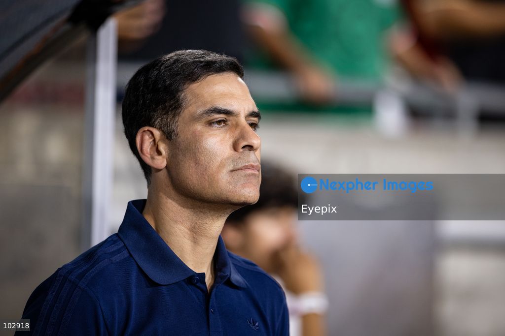 Rafael Marquez head coach of Mexico looks on from the bench during the International Friendly football match between Mexico and Chile at Los Angeles Memorial Coliseum on October 6, 2026 in Pasadena, California. (Photo by Arturo Cordero / Eyepix Group) (Photo by Arturo Cordero / Eyepix Group/Eyepix via Nexpher Images)