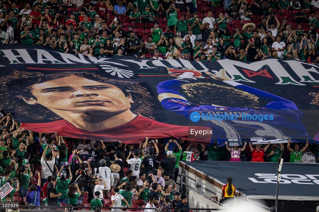 Guillermo Ochoa honor banner shows before the International Friendly football match between Mexico and Chile at Los Angeles Memorial Coliseum on October 6, 2026 in Pasadena, California. (Photo by Arturo Cordero / Eyepix Group) (Photo by Arturo Cordero / Eyepix Group/Eyepix via Nexpher Images)