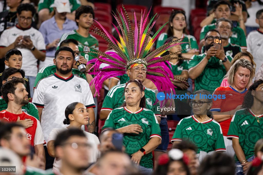 Mexicans support Mexico national team during the International Friendly football match between Mexico and Chile at Los Angeles Memorial Coliseum on October 6, 2026 in Pasadena, California. (Photo by Arturo Cordero / Eyepix Group) (Photo by Arturo Cordero / Eyepix Group/Eyepix via Nexpher Images)