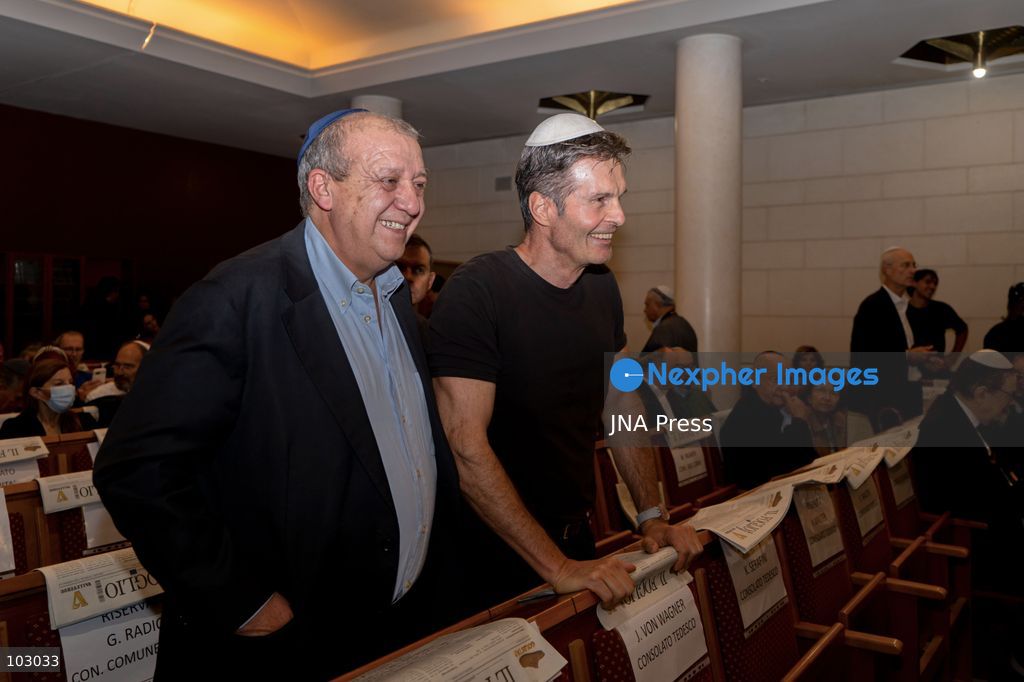MILAN, ITALY, OCTOBER 7, 2026: Members of Milan's Jewish community and guests attend a ceremony at the Central Synagogue of Milan marking the third anniversary of the Hamas-led attacks in Israel on October 7, 2023. Holocaust survivor and Italian Senator for Life Liliana Segre attended the commemoration alongside political and civil society figures. Liz Hirsh Naftali, the great-aunt of Abigail Mor Edan, who was abducted at age three and held hostage in Gaza for 51 days before being released in November 2023, also attended and addressed the gathering. Photo by Calogero Russo/JNA PRESS (Photo by calogero russo/JNA Press via Nexpher Images)