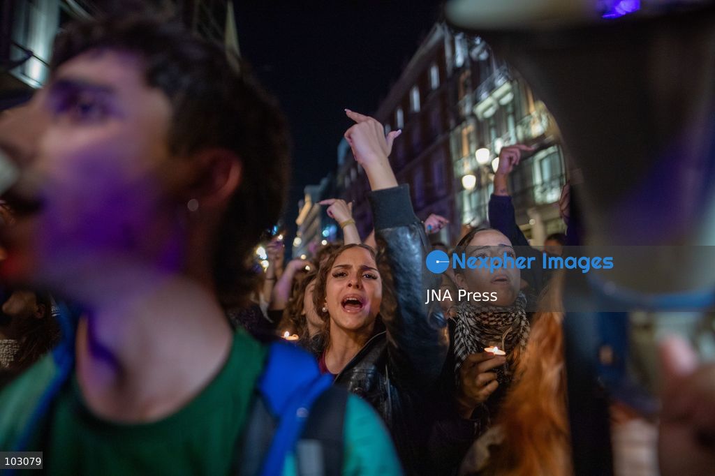 MADRID, SPAIN, OCTOBER 7, 2026: Hundreds of demonstrators gather in central Madrid following the death of Maricarmen Abascal, an elderly woman whose eviction from her longtime home sparked widespread housing protests across Spain. Abascal, who was in her eighties, had been evicted after her apartment was acquired by a real estate investment fund. Her case became a symbol of growing public anger over evictions, housing insecurity and rising housing costs. Photo by C. Carvajal / JNA Press. (Photo by C. Carvajal/JNA Press via Nexpher Images)