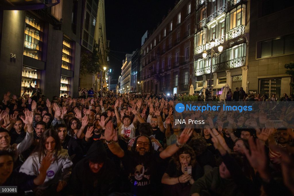 MADRID, SPAIN, OCTOBER 7, 2026: Hundreds of demonstrators gather in central Madrid following the death of Maricarmen Abascal, an elderly woman whose eviction from her longtime home sparked widespread housing protests across Spain. Abascal, who was in her eighties, had been evicted after her apartment was acquired by a real estate investment fund. Her case became a symbol of growing public anger over evictions, housing insecurity and rising housing costs. Photo by C. Carvajal / JNA Press. (Photo by C. Carvajal/JNA Press via Nexpher Images)