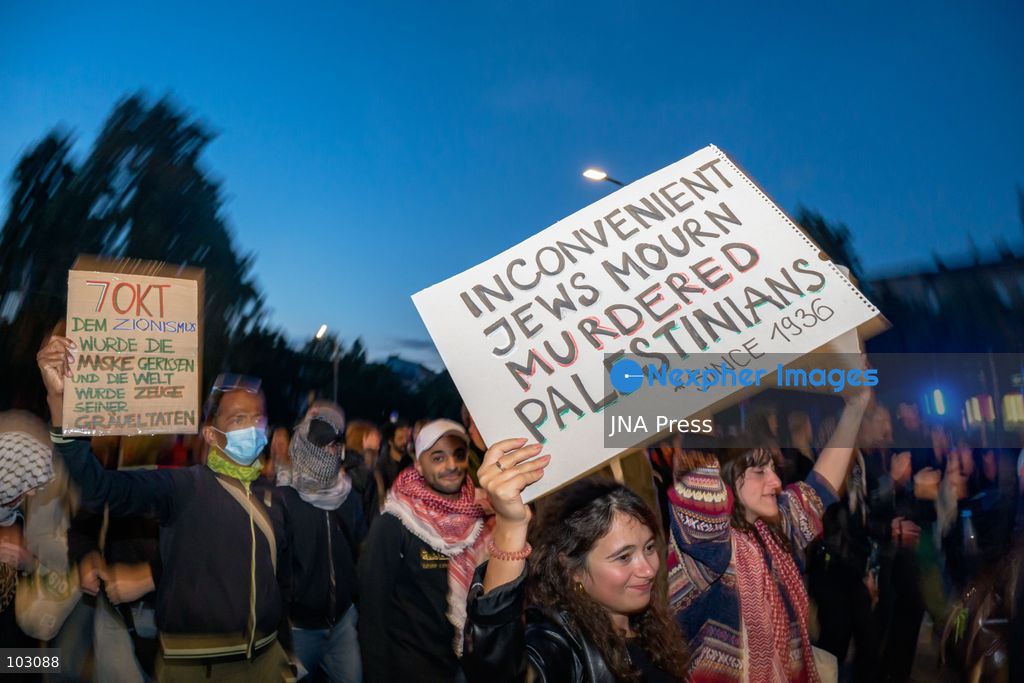 BERLIN, GERMANY, OCTOBER 7, 2026: Pro-Palestinian demonstrators march through Berlin's Kreuzberg district during a protest marking three years since the October 7 attacks and the start of the war in Gaza. The march encountered a small pro-Israel counter-demonstration along its route, with opposing groups exchanging chants. Berlin police later halted and dispersed the march before it reached its planned endpoint at Hermannplatz. Photo by Nikos Kanistras / JNA Press. (Photo by Nikos Kanistras/JNA Press via Nexpher Images)