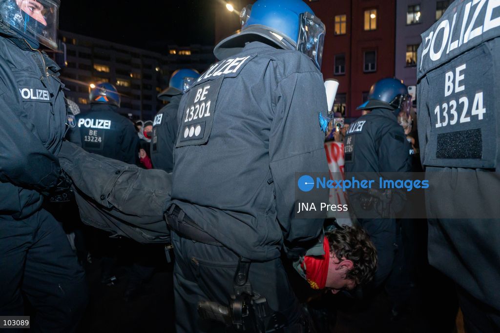 BERLIN, GERMANY, OCTOBER 7, 2026: Pro-Palestinian demonstrators march through Berlin's Kreuzberg district during a protest marking three years since the October 7 attacks and the start of the war in Gaza. The march encountered a small pro-Israel counter-demonstration along its route, with opposing groups exchanging chants. Berlin police later halted and dispersed the march before it reached its planned endpoint at Hermannplatz. Photo by Nikos Kanistras / JNA Press. (Photo by Nikos Kanistras/JNA Press via Nexpher Images)