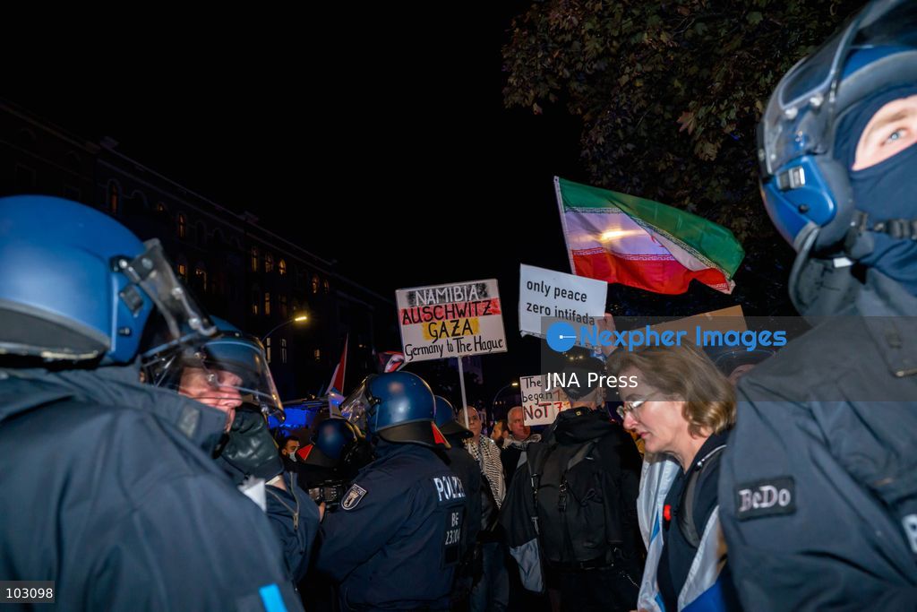 BERLIN, GERMANY, OCTOBER 7, 2026: Pro-Palestinian demonstrators march through Berlin's Kreuzberg district during a protest marking three years since the October 7 attacks and the start of the war in Gaza. The march encountered a small pro-Israel counter-demonstration along its route, with opposing groups exchanging chants. Berlin police later halted and dispersed the march before it reached its planned endpoint at Hermannplatz. Photo by Nikos Kanistras / JNA Press. (Photo by Nikos Kanistras/JNA Press via Nexpher Images)