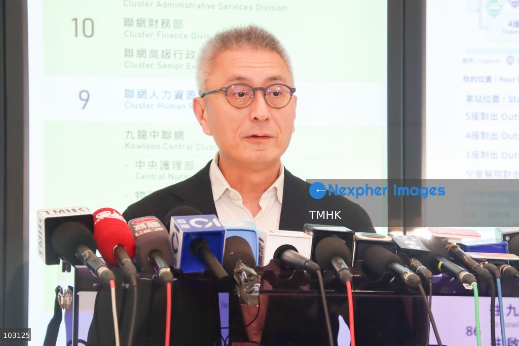 Dr Eric Cheung Fuk-chi, Cluster Chief Executive of the Kowloon Central Cluster and Hospital Chief Executive of Kai Tak Hospital, speaks to reporters on the first day of the hospital's phased opening in Hong Kong on October 5, 2026. (Photo by Gordon Choi/TMHK via Nexpher Images)