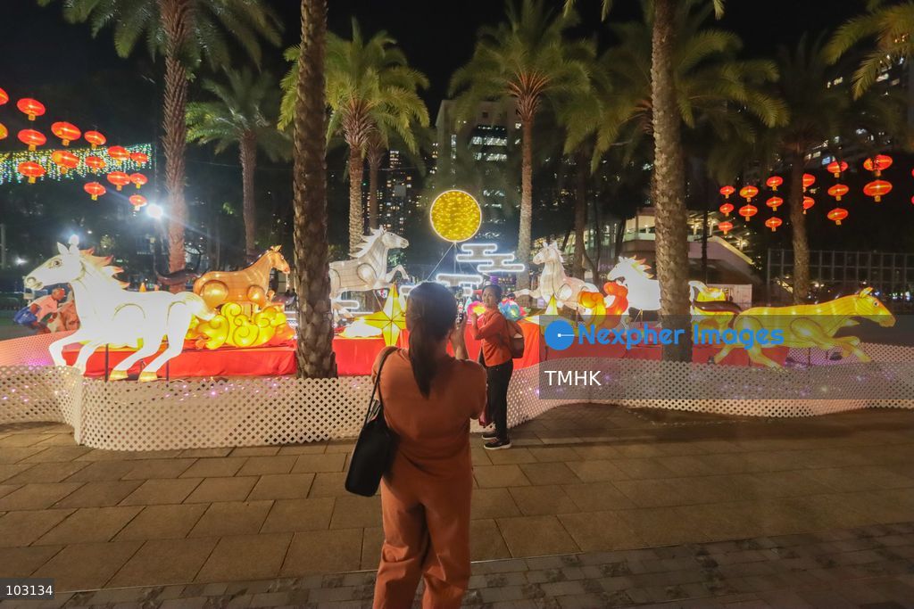 A general view of the Mid-Autumn Lantern Carnival at Victoria Park in Hong Kong on October 7, 2026. Visitors admire and photograph colourful lantern displays on the final day of the exhibition, which was extended following a positive public response. (Photo by Gordon Choi/TMHK via Nexpher Images)