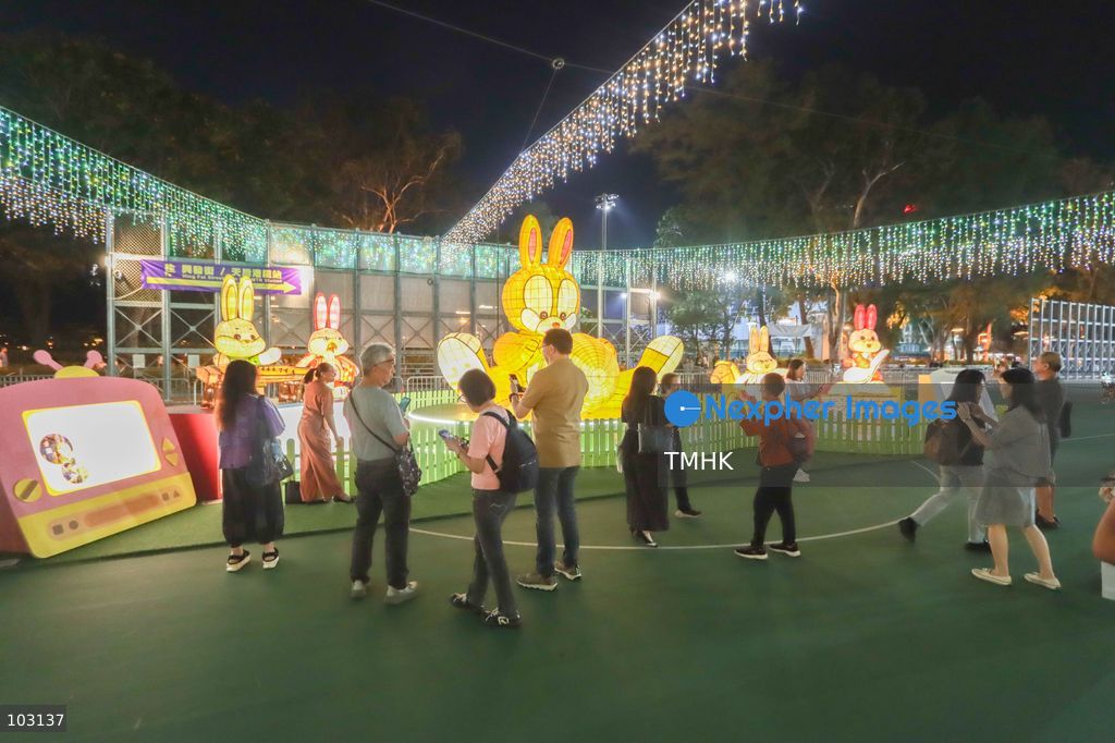 A general view of the Mid-Autumn Lantern Carnival at Victoria Park in Hong Kong on October 7, 2026. Visitors admire and photograph colourful lantern displays on the final day of the exhibition, which was extended following a positive public response. (Photo by Gordon Choi/TMHK via Nexpher Images)